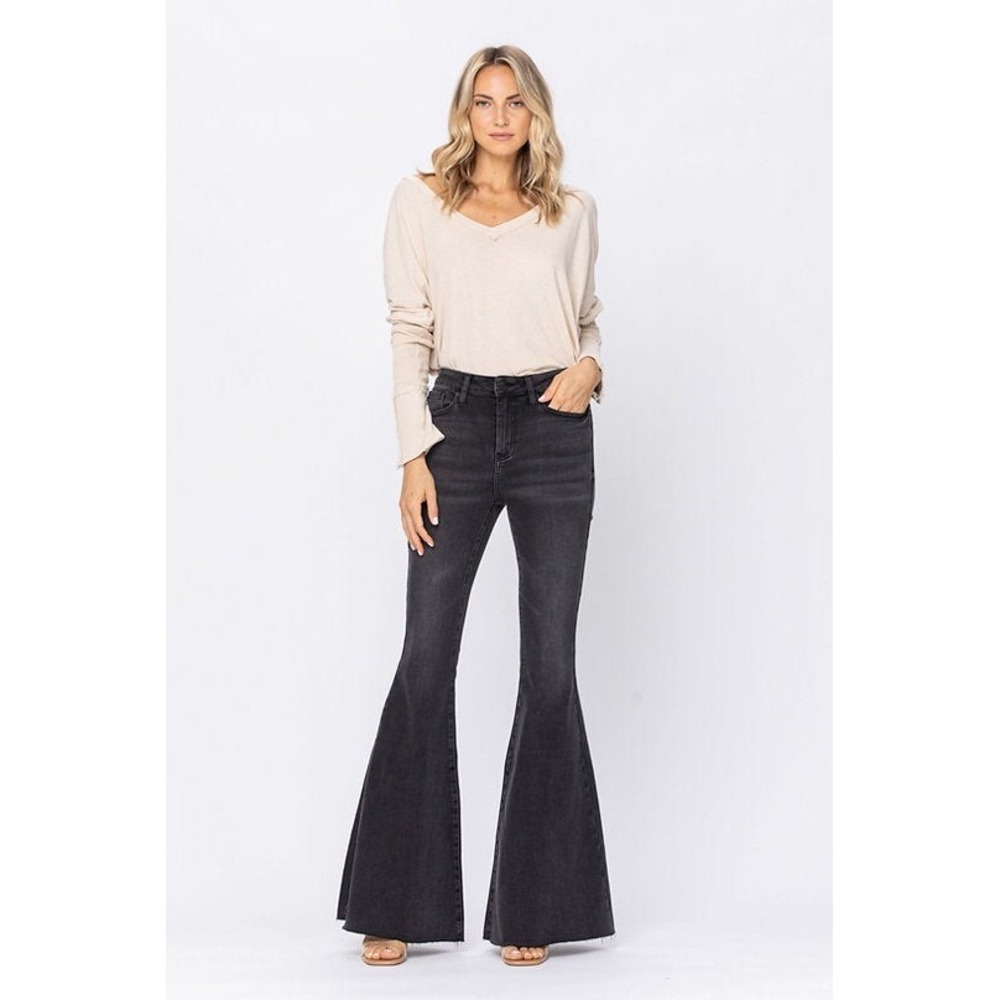 Judy Blue Black High Rise Super Flare Jeans Womens Size 9/29